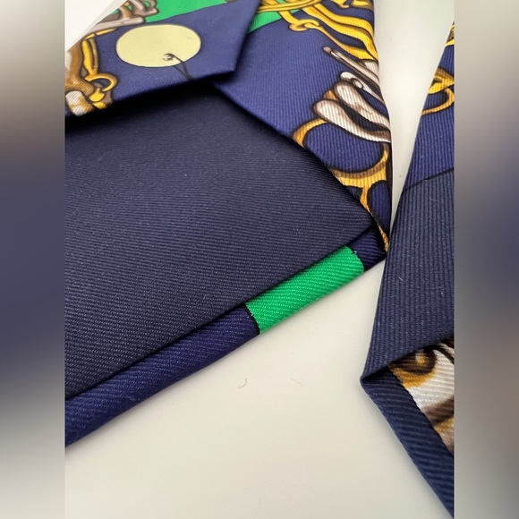 Hermès Silk Tie - Mors & Filets horsebit design - authentic vintage - Picture 4 of 4